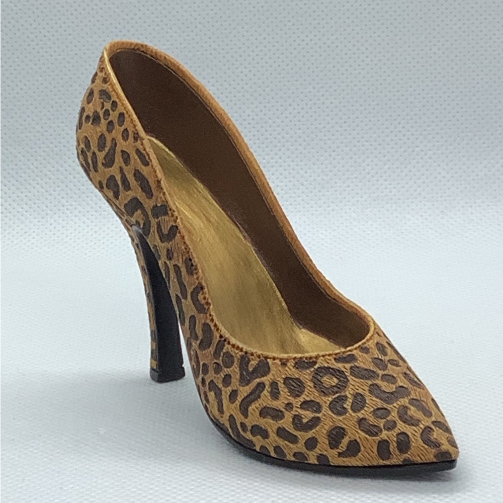 Just The Right Shoe Raine Vintage Leopard Stiletto Miniature Resin Collectible